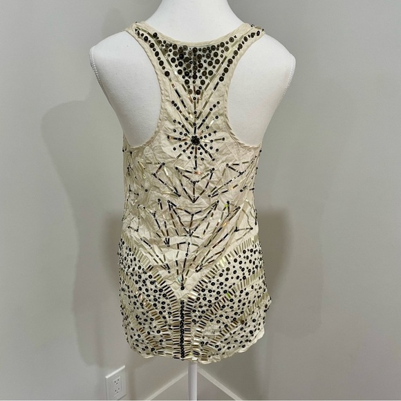 Vintage Bebe Y2K Beaded Sequin Silk Tank Top Size Small - Picture 2 of 8